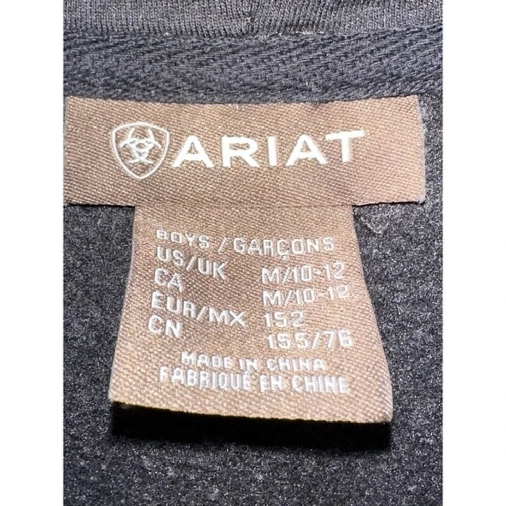 Ariat Hoodie Boys Medium Black Digital Camo USA American Flag‎ Youth